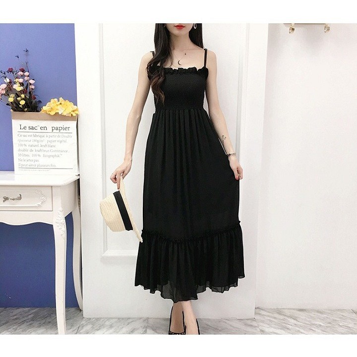 Đầm Maxi Voan Hai Dây Hàng Cao Cấp Quảng Châu Nhập Khẩu (Kèm ảnh thật) | BigBuy360 - bigbuy360.vn