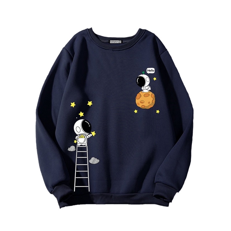 Áo sweater in phi hành gia leo thang siêu xinh
