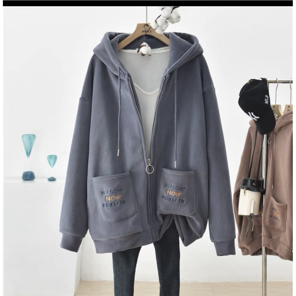 ÁO KHOÁC HOODIE DÂY KÉO FORM RỘNG NỈ NGOẠI CÓ TÚI CỰC HOT TU