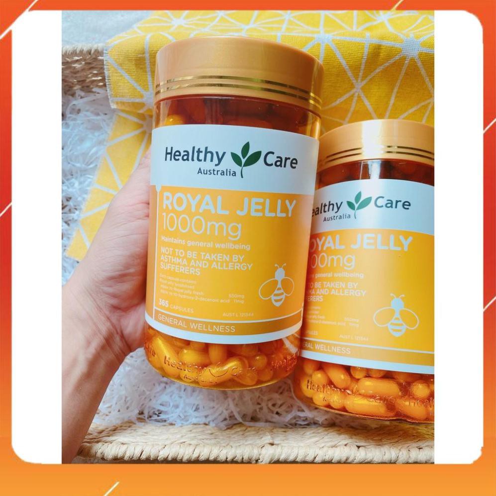 Sữa Ong Chúa Healthy Care Úc [FREESHIP_2024]365 viên mẫu mới. chuẩn auth, chống lão hóa