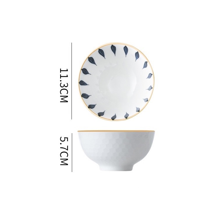 Chén Cơm / Bát Cơm / Bát đĩa Nhật, bát cơm Nhật bộ 6 chiếc , bát ăn cơm Nhật Bản họa tiết trong lòng 8.16.1