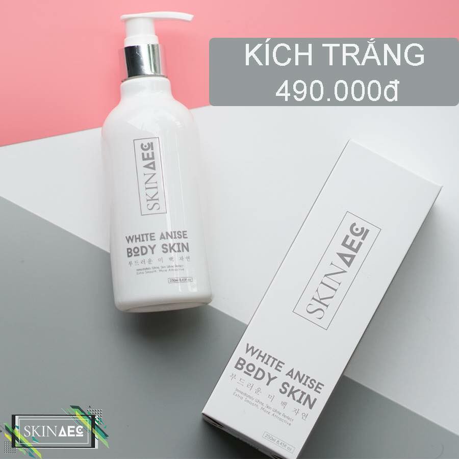 Sữa tắm Ủ kích trắng da SKIN AEC Hàn Quốc - Bật Tông sau 1 lần dùng