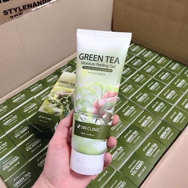 Tẩy Tế Bào Chết Trà Xanh 3W Clinic Green Tea Moisture Peeling Gel 180ml