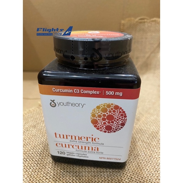 Viên uống tinh bột nghệ Youtheory Turmeric Curcuma Canada, hộp 120 viên
