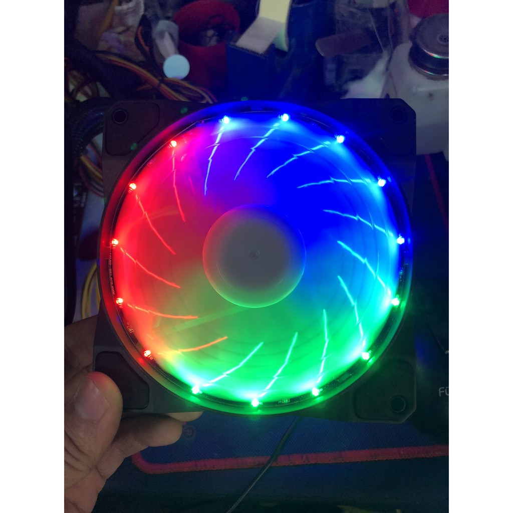Quạt tản nhiệt Fuller CF-120-3 Led RGB 12cm màu tĩnh - Hàng Chính Hãng - Bảo hành 3 tháng