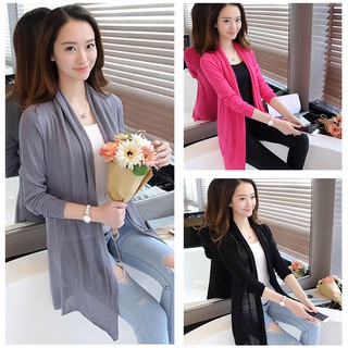 Áo khoác cardigan tay dài phong cách Hàn Quốc thanh lịch dành cho nữ