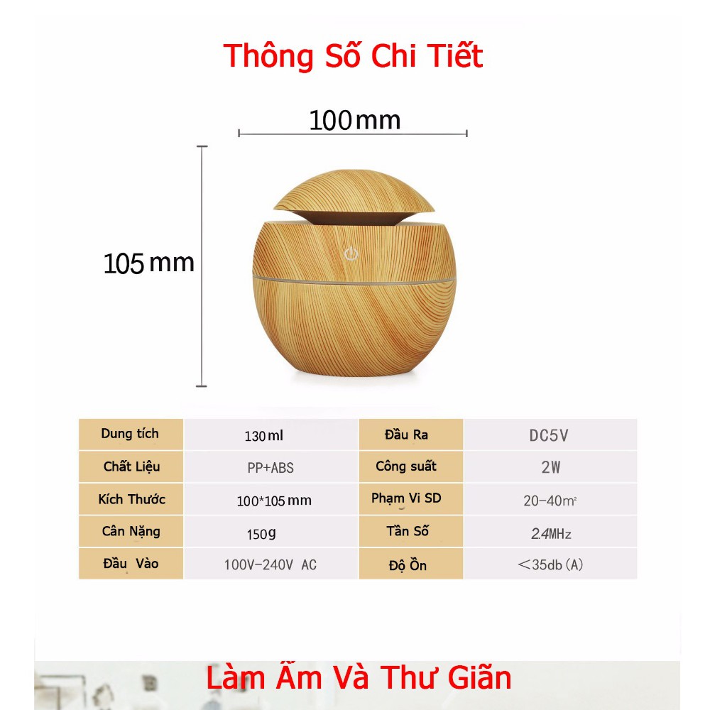 [TẶNG LỌ TINH DẦU] Máy khuếch tán tinh dầu giá rẻ,Máy Phun Sương có đèn led,sử dụng công nghệ siêu âm hiện đại