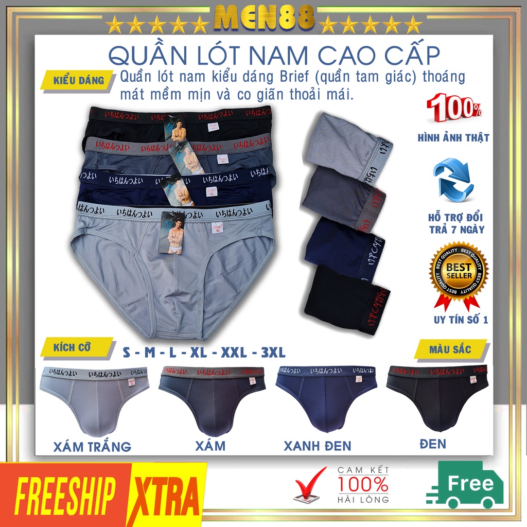 Quần sịp lót nam tam giác cao cấp thun lạnh có big size lớn cho người to mập