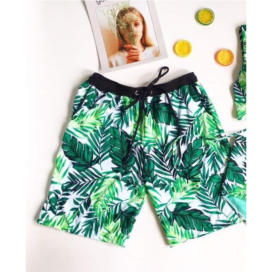 Quần bơi nam màu đen có thể phối cặp với nhiều mẫu bikini nữ EVA SHOP QNLĐ
