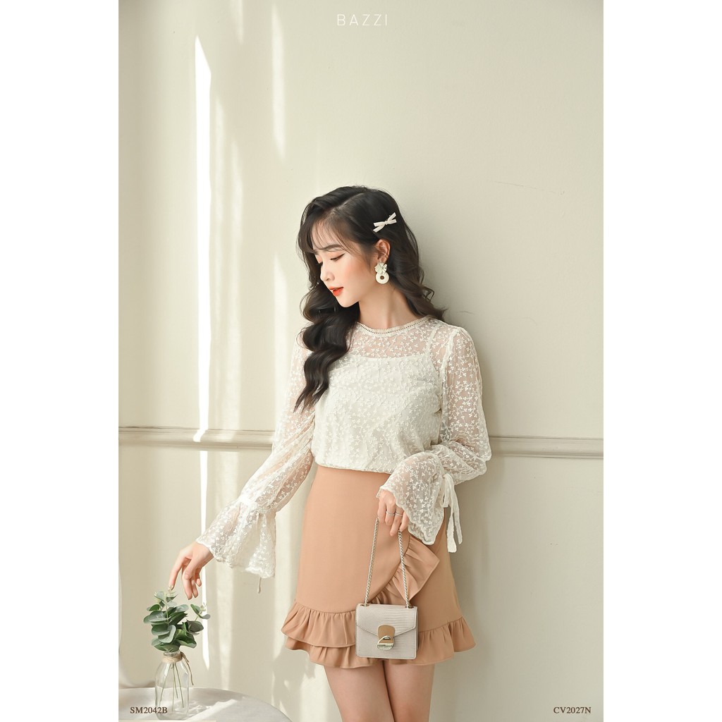  Chân váy bèo vạt lệch đuôi Bazzi