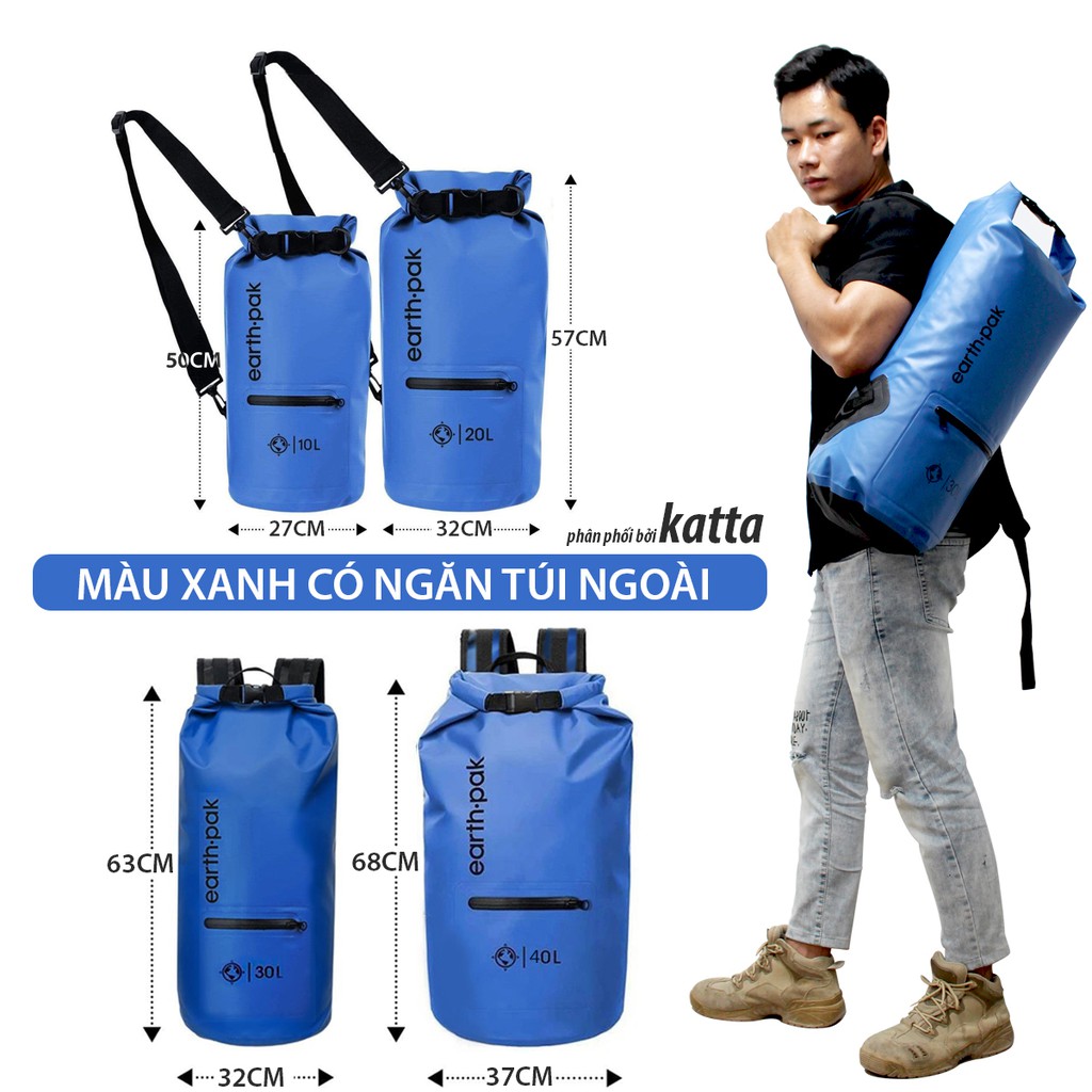 Balo du lịch chống nước x5 Earthpak đi phượt, leo núi có size lớn đến 55 lít sản xuất tại Việt Nam_Katta_V03_PK160