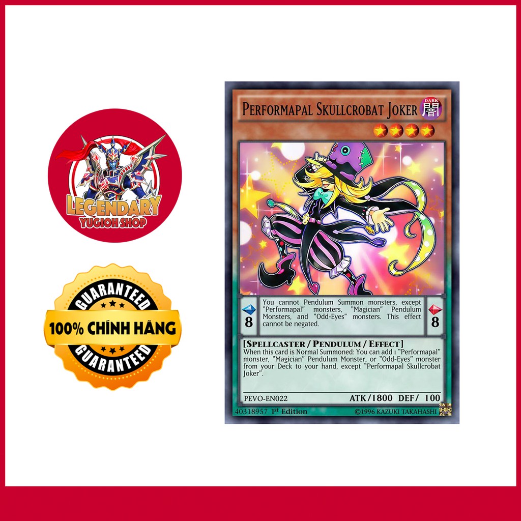 [EN-JP][Thẻ Bài Yugioh Chính Hãng] Performapal Skullcrobat Joker