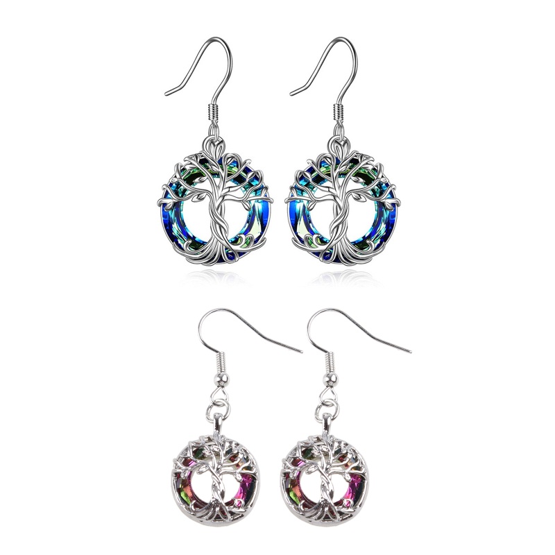 1 Cặp Bông Tai Hợp Kim Dáng Dài Hình Cây Có 2 Màu Thời Trang Cho Nữ