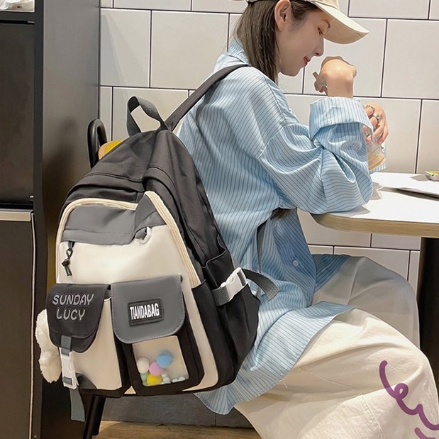 Balo Nữ Sinh Hàn Quốc TTF150 Balo Nam Nữ Học Sinh Đi Học Đi Chơi Cao Cấp Thời Trang Hàn Quốc