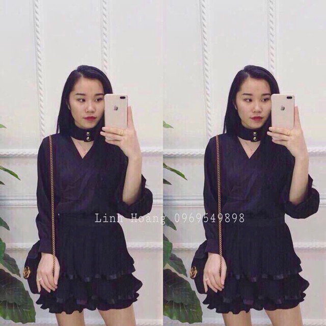 Áo sơmi choker von lụa | BigBuy360 - bigbuy360.vn