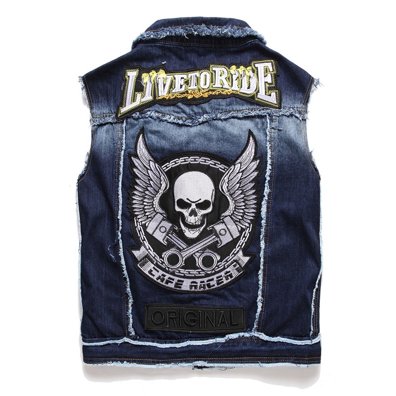Sons of Anarchy Denim Vest Vest Harley Motorcycle XL883 X48 DYNA Cycling Wear Embroidered Denim Jacket