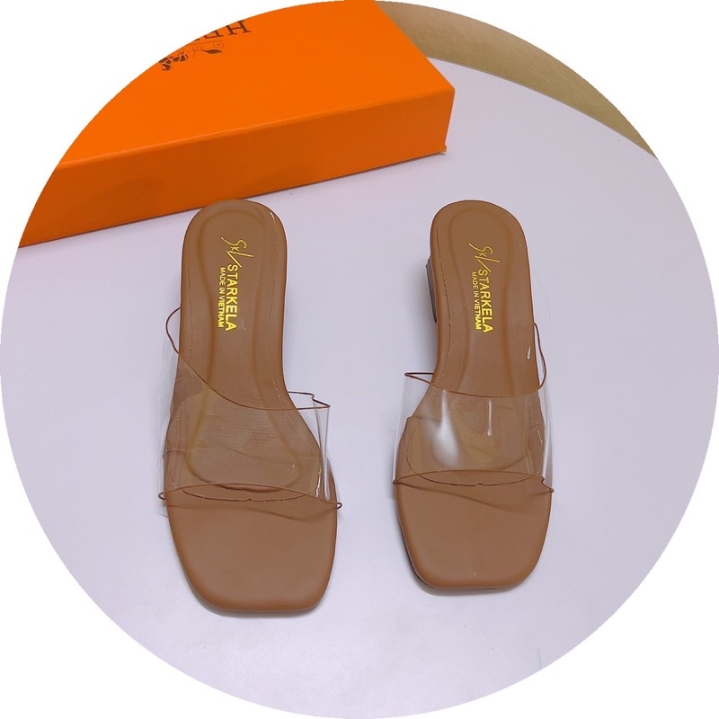 Dép guốc quai trong lệch gót vuông 4p nhiều màu hot lắm