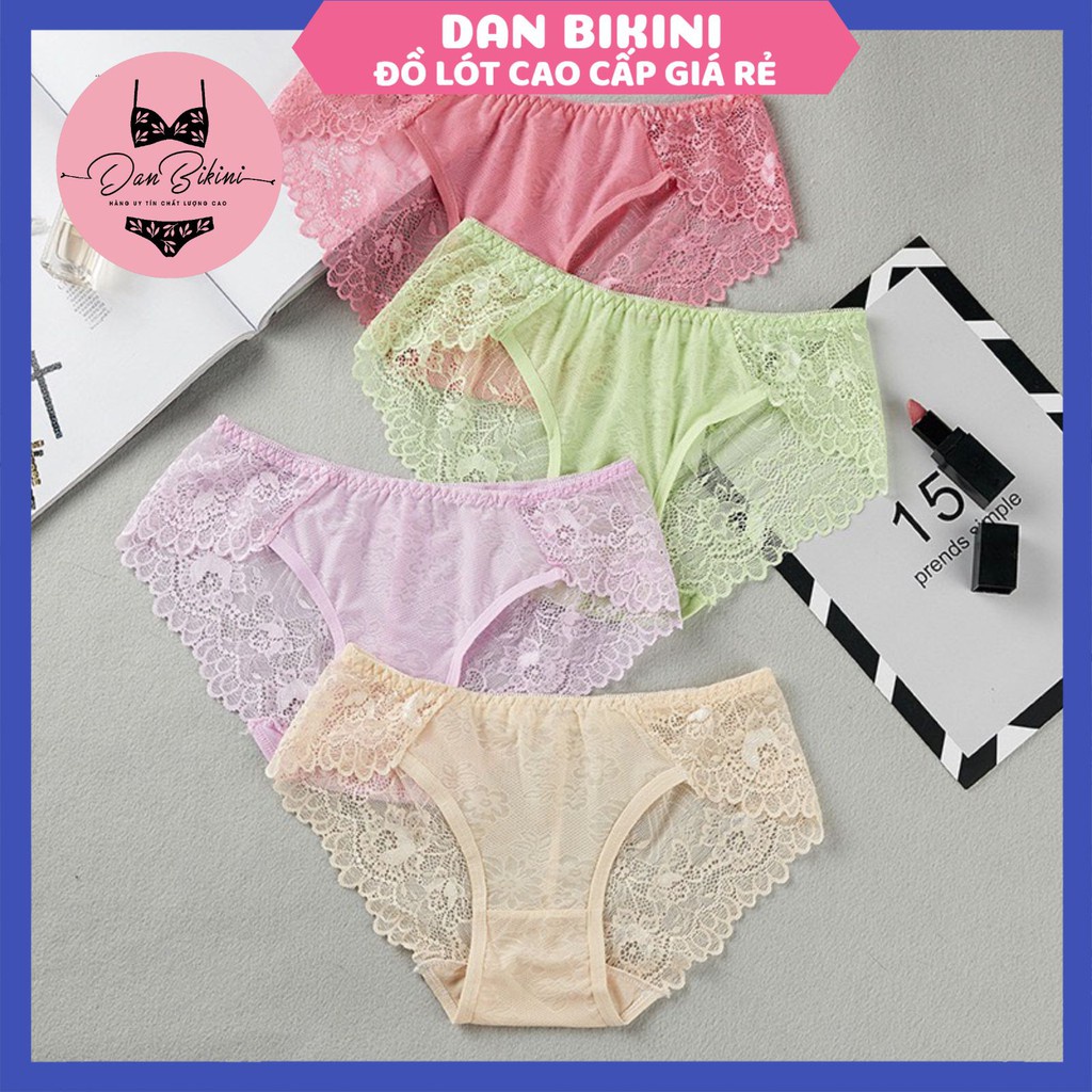 Quần Lót Nữ Ren xuất âu cao cấp mềm mại Thiết kế ren phối hoa viền bèo điệu đà Mẫu 244