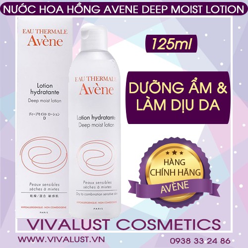 Nước Hoa Hồng AVENE Deep Moist Lotion (125ml) - Dưỡng Ẩm Sâu Cho Da Khô & Nhạy Cảm