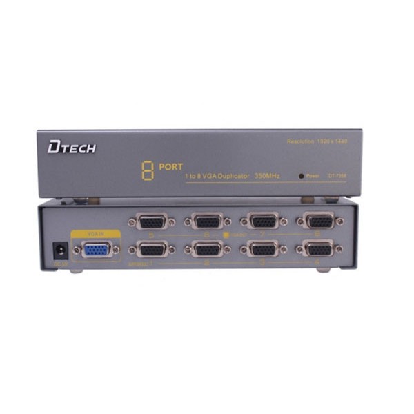 MULTI VGA LCD 1-8 DTECH 350MHZ DT 7358 , BỘ CHIA VGA 1 RA 8 MÀN HÌNH DTECH DT 7358