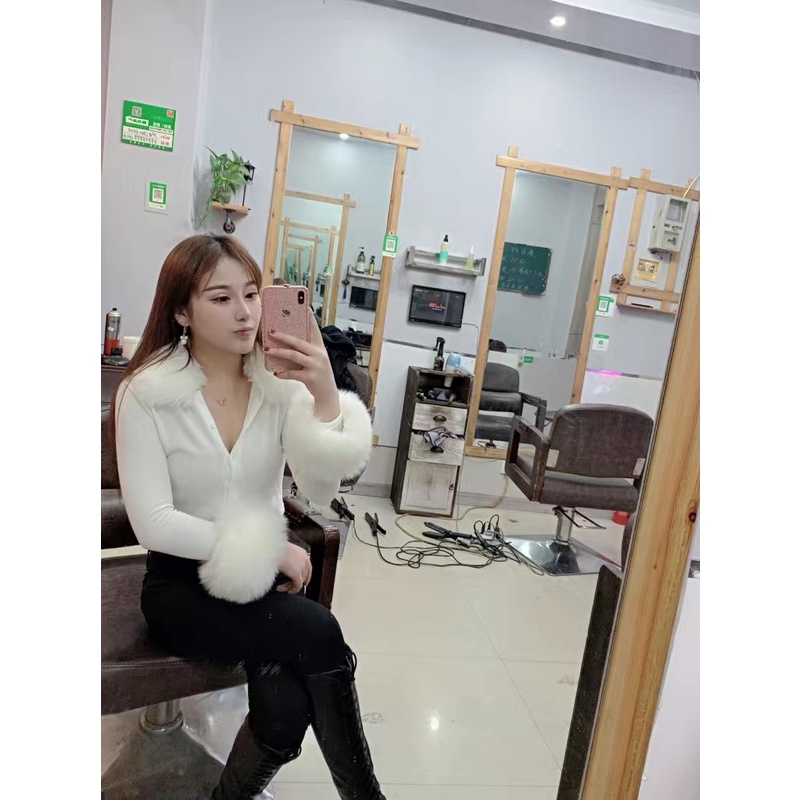 ORDER♥️Áo Len Tăm Cổ Tay Lông(ảnh thật)Fzsize Dưới 60kg