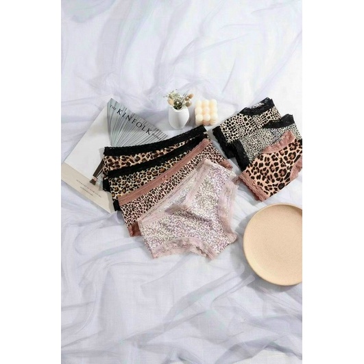 Quần lót nữ cạp vừa chất liệu cotton lạnh cao cấp họa tiết da báo sang chảnh Q2441