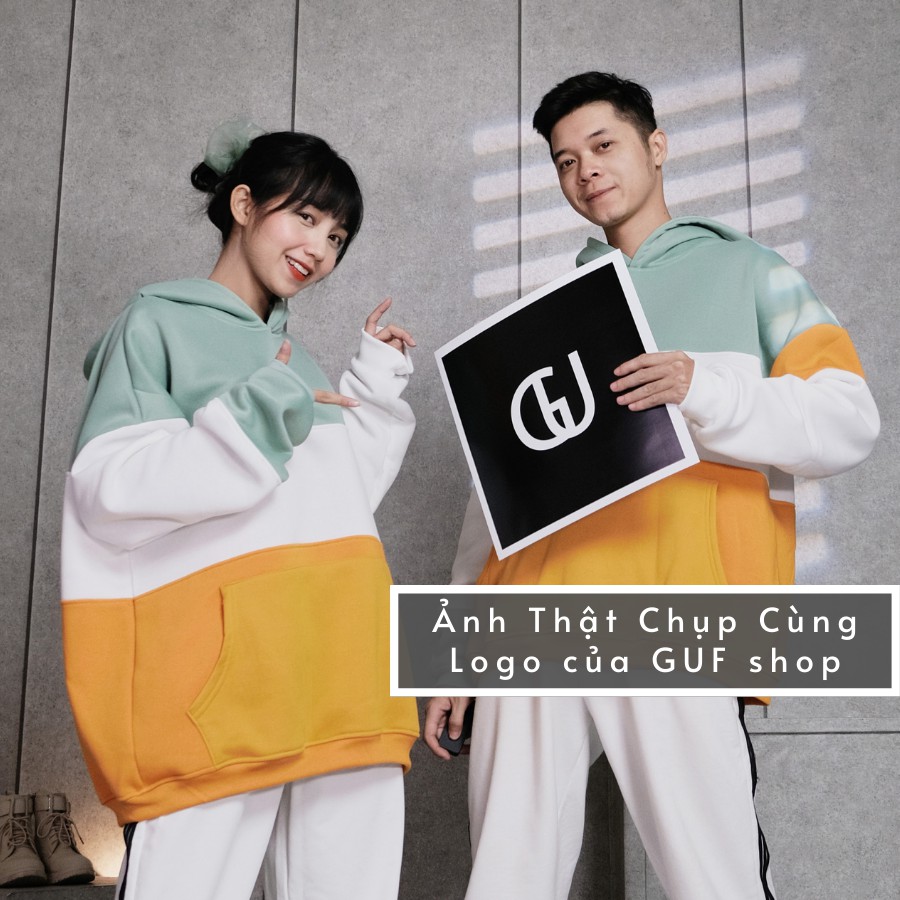 Áo Hoodie Nam Nữ Form Rộng Chất Nỉ Bông Cao Cấp Thiết Kế Mũ To Lớn 3 Màu Nổi Bật Cam Xanh Trắng Đen Thương Hiệu GUF | BigBuy360 - bigbuy360.vn