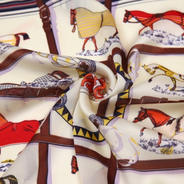 Khăn turban lụa mini size 53x53cm dễ thương - Maben