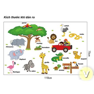 Decal dán tường Vườn thú tiếng anh số 1