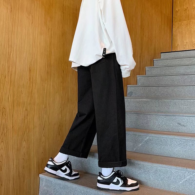 Quần Dài Ống Rộng Phong Cách Trẻ Trung Cho Nam Hàn Quốc thời trang quần ống suông simple retro new pants for men