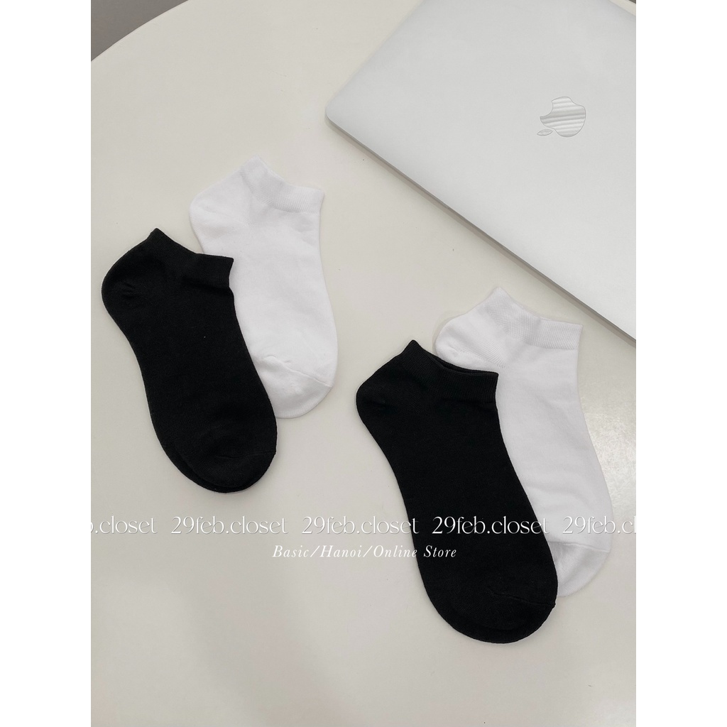 [Ảnh thật/Video] Tất cotton cổ cao, cổ thấp basic - 29feb.closet - T01