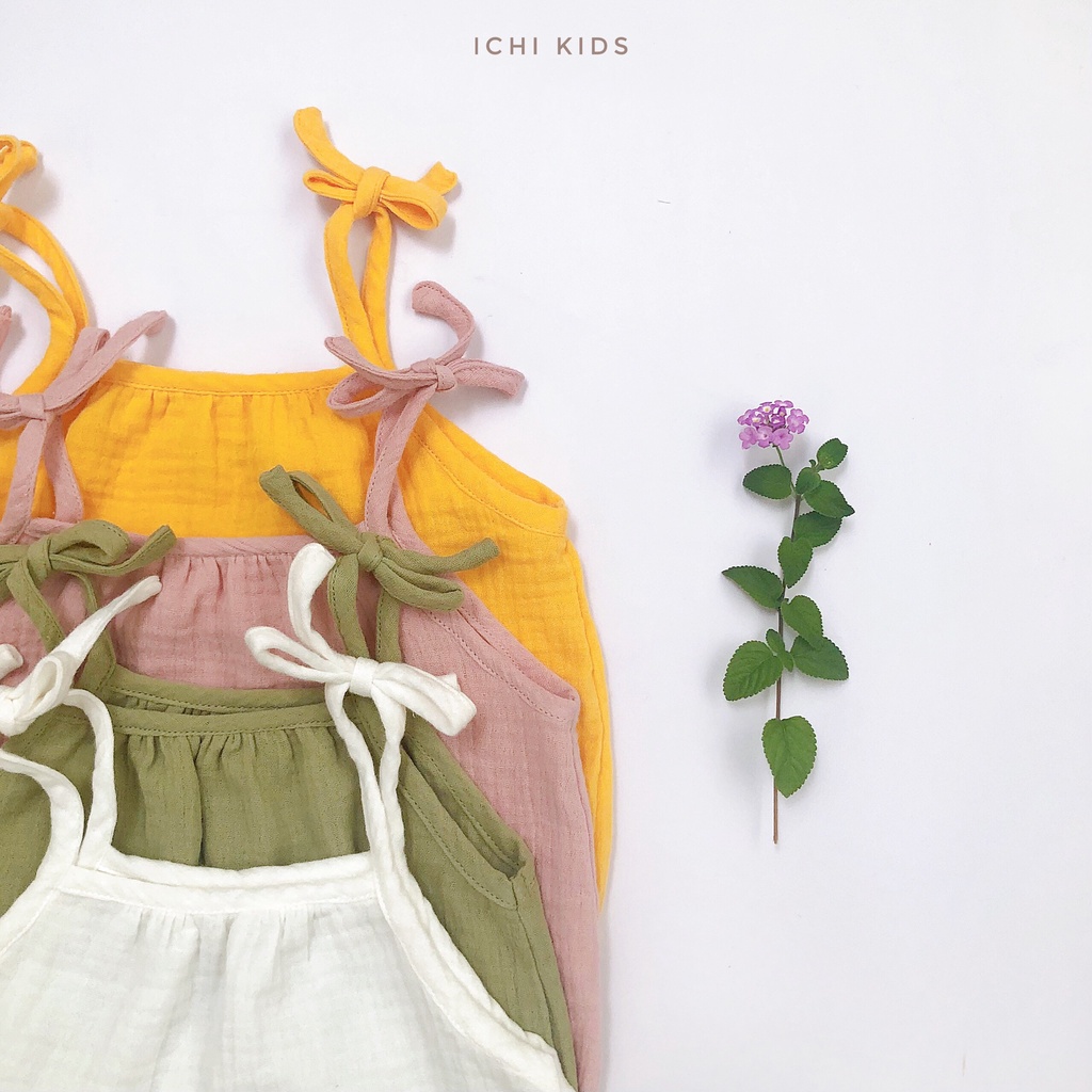 Bodysuit đồ liền thân cho bé gái sơ sinh vải xô muslin