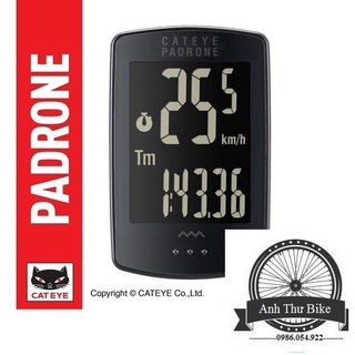 Đồng hồ KM đo tốc độ xe đạp không dây Cateye Padrone Stealth CC-PA100W