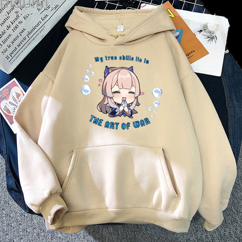 Áo Hoodie Dáng Rộng In Hình Truyện Tranh Sangonomiya Kokomi Kawaii Mùa Thu Cho Thanh Thiếu Niên