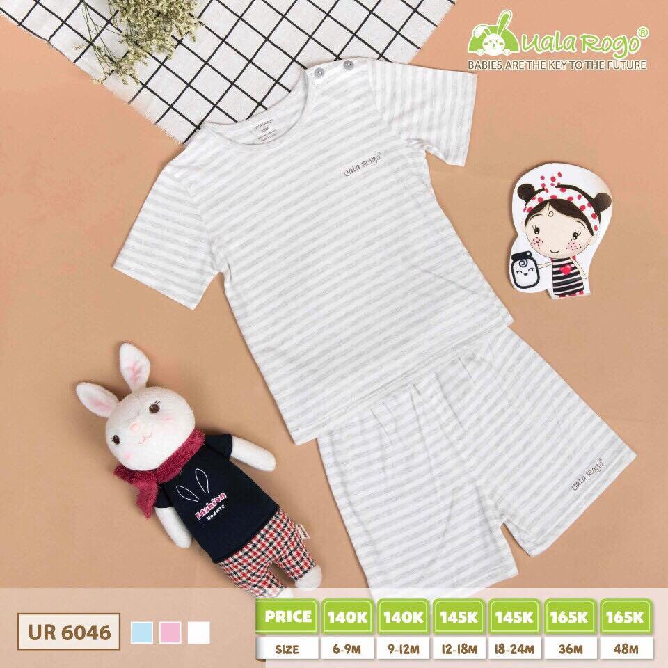 Bộ cộc tay bé trai bé gái Uala Rogo chất cotton