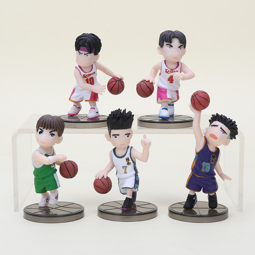 5PCS/set Mô hình cầu thủ bóng rổ trong Slam Dunk vui nhộn