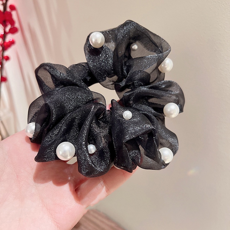 Dây Buộc Tóc Vải Lưới Đính Hoa Và Ngọc Trai Nhân Tạo Thời Trang 2022