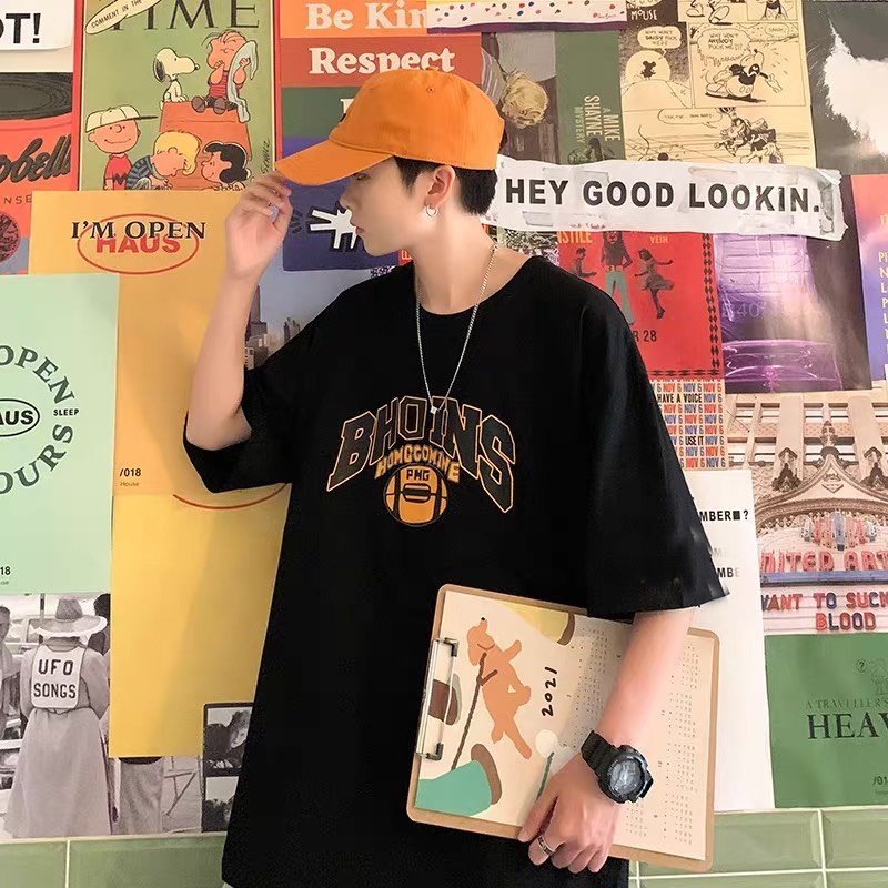 Áo thun unisex nam nữ tay lỡ form rộng phong cách AT505