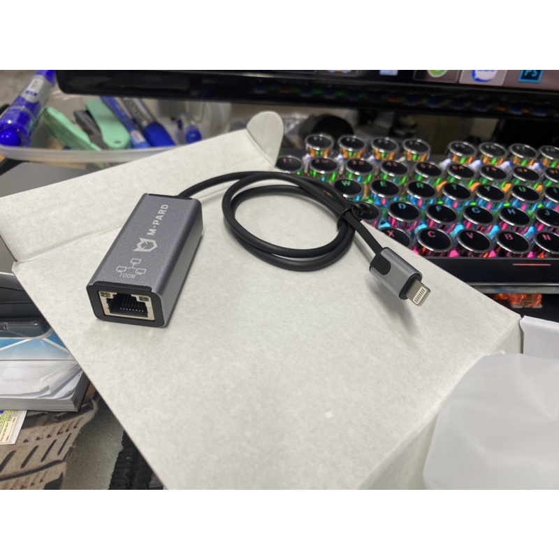 Cáp Light.ning -&gt; RJ45 M-pard MD080, cáp chuyển từ cổng i.phone , i.pad sang dây mạng chính hãng cao cấp