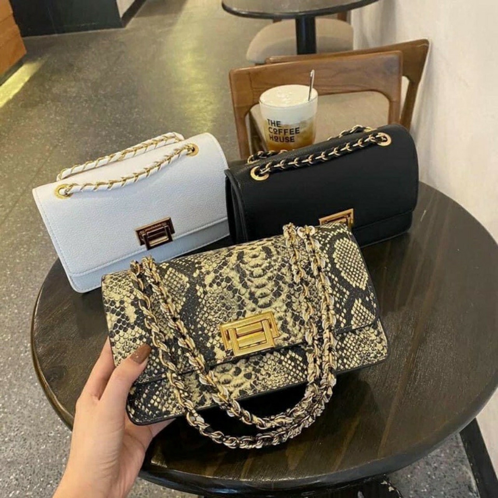 Túi xách nữ, túi đeo chéo da rắn hàng đẹp - h51