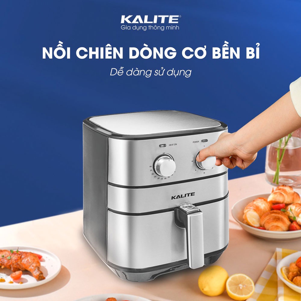 [Mã ELHADEV giảm 4% đơn 300K] Nồi chiên không dầu Kalite Q5 dung tích 5,5L chiên gà, khoai tây chiên đa năng