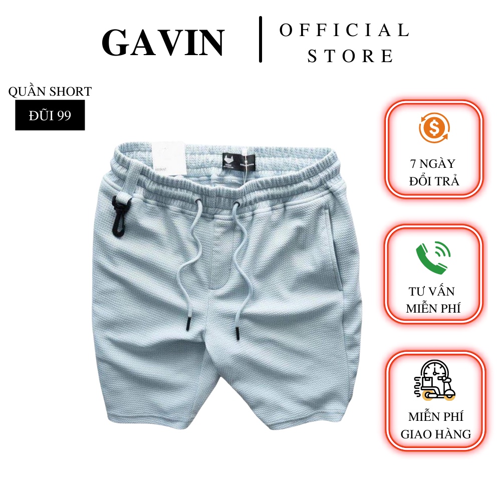 Quần short đũi nam Gavin, Quần đùi nam chất đũi ong mềm mát co giãn (SD99)