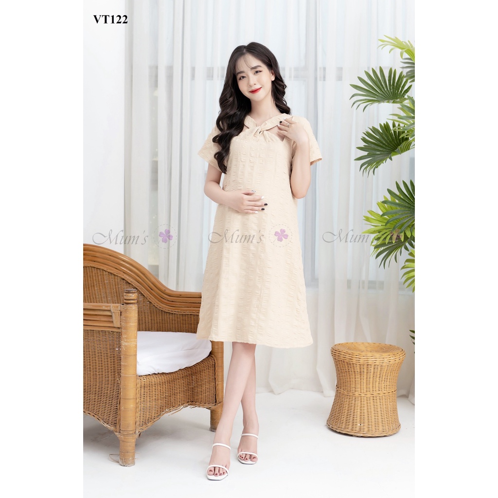 ĐẦM BẦU CÔNG SỞ MUM'S SHOP 🚛 FREESHIP 🚛 Váy bầu xinh mùa hè đũi nude cổ xoắn