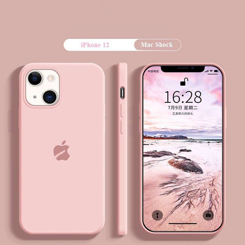 Ốp lưng chống bẩn Iphone Full viền Logo Táo 12 mini/ 12 Pro/ 12/ 12 Promax - Mac Shock | WebRaoVat - webraovat.net.vn