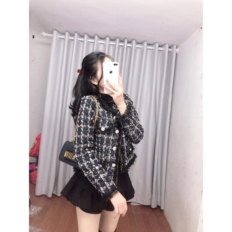 (CÓ SĂN) Áo khoác dạ nhũ khuy đồng sz ml hàng SDD loại 1