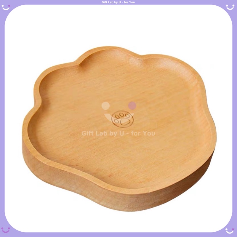 Lót cốc gỗ hình bàn chân mèo cưng xỉu