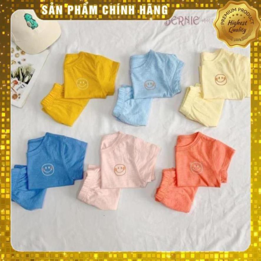 Bộ cotton xước hình mặt cười cho bé💖hàng loại đẹp💖 bộ unisex bé trai bé gái