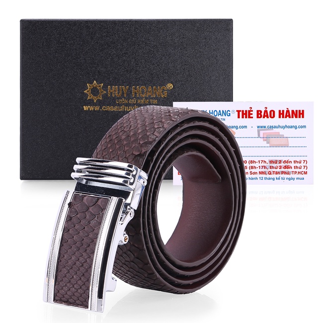 Thắt lưng nam da trăn Huy Hoàng 4P màu da nguyên thủy, đen, trắng, nâu HP4311-12-15-44