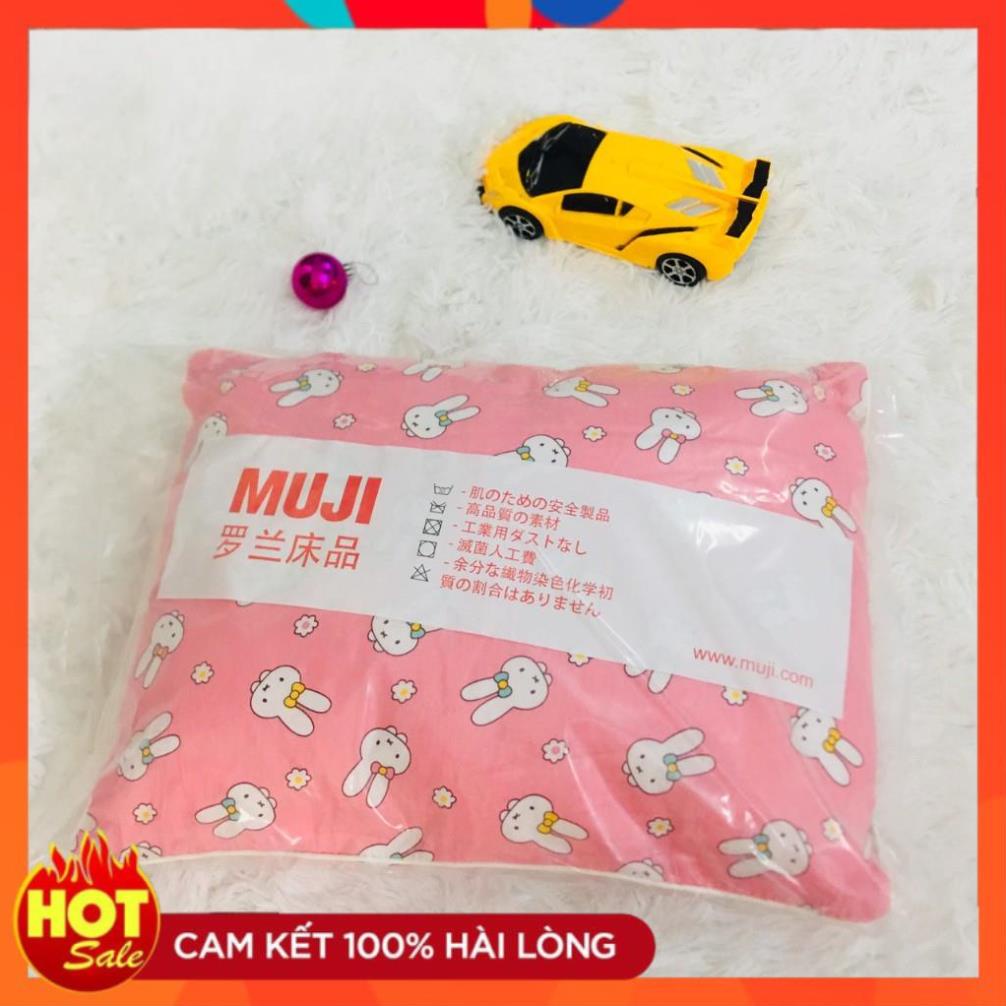 Gối trẻ em Muji cao cấp nhiều màu - 100% chất liệu cotton mịn màng thoáng mát thấm hút mồ hôi