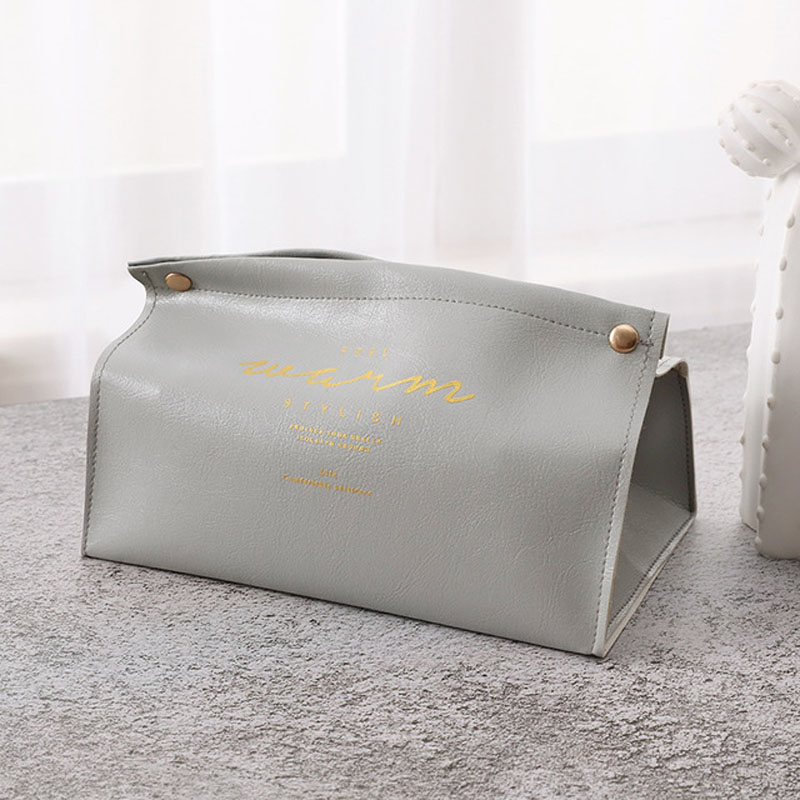 Hộp Đựng Khăn Giấy Để Bàn Bằng Da Thiết Kế Đơn Giản